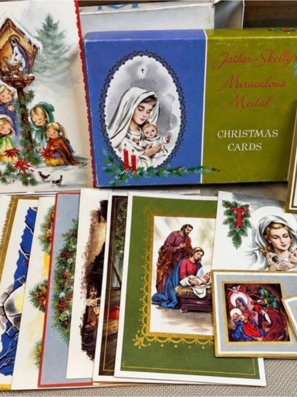 Vintage 1971 Father Skelly Miraculous Medal Christmas Cards Set 11 NOS Catholic
